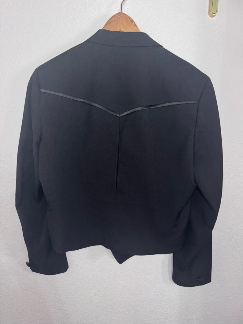 Vintage 90s Circle S Black Western Dallas Frontier Tuxedo Bolero Jacket RN25832 - Picture 11 of 15